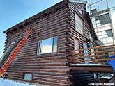 -- In-Progress Log Home Chinking - Fairplay, Colorado --